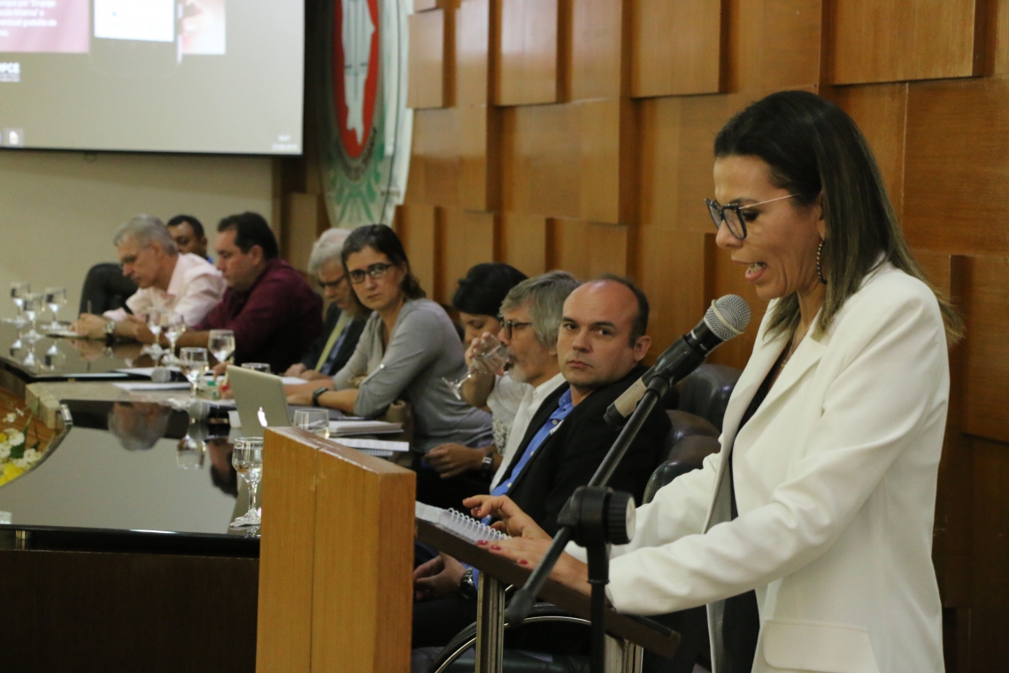 FORTALEZA, CE, BRASIL, 21-05-2019: Geovana Melo Araújo, promotora de justica. Audiência Pública, no Ministério Público do Ceará, para discutir a remoção pela Prefeitura de Fortaleza, dos moradores do Titanzinho, no Serviluz. (Foto: Mauri Melo/O POVO).