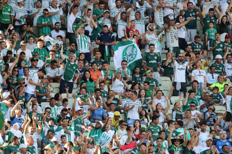 FORTALEZA, CE, BRASIL,22-09-2019: Torcida do Palmeiras. Jogo Fortaleza vs Palmeiras pela serie A do campeonato brasileiro. Arena Castelão.  (Foto: Fabio Lima/O POVO)