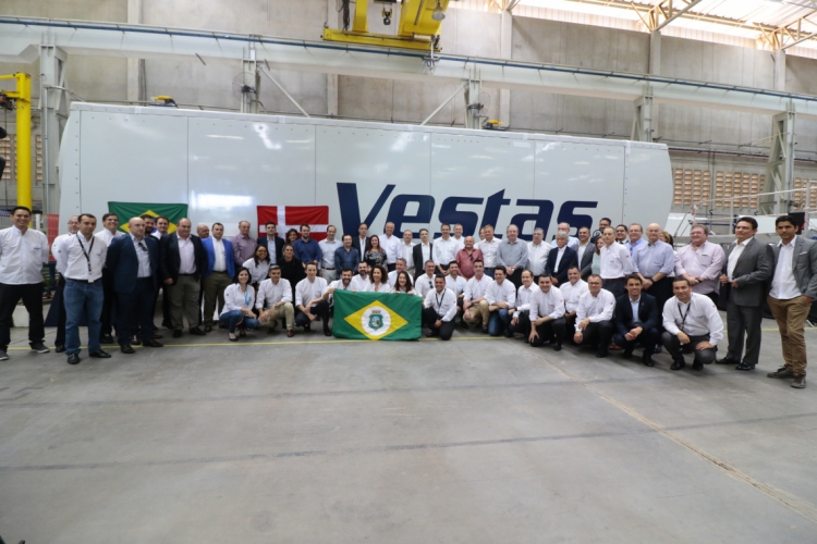 A inauguração da fábrica de aerogeradores da Vestas, no municipio de Aquiraz, ocorreu em novembro de 2019