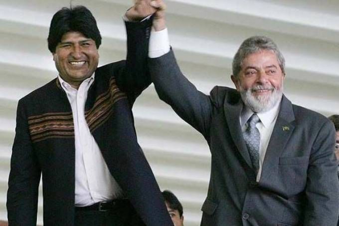 Evo e Lula (Foto: Reprodução)