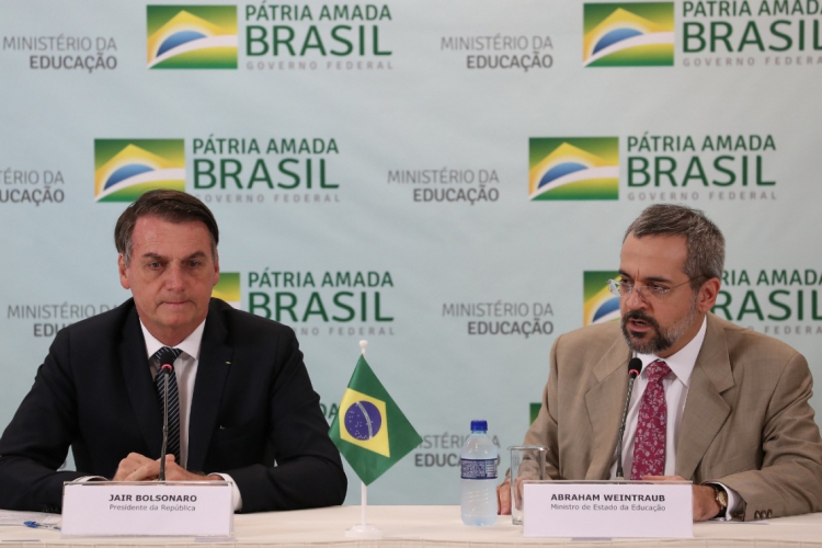  Presidente Jair Bolsonaro e o ministro da educação, Abraham Weintraub