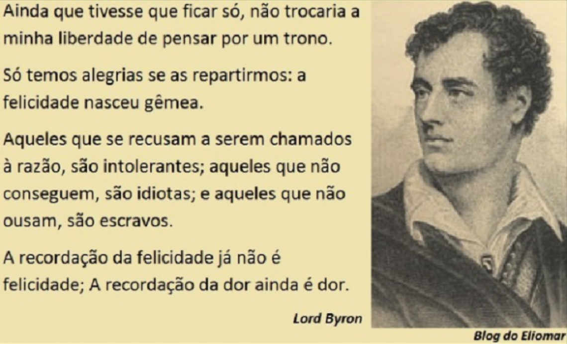 Há 232 anos nascia o poeta britânico George Gordon Byron, o Lord Byron |  eliomar-de-lima | OPOVO+