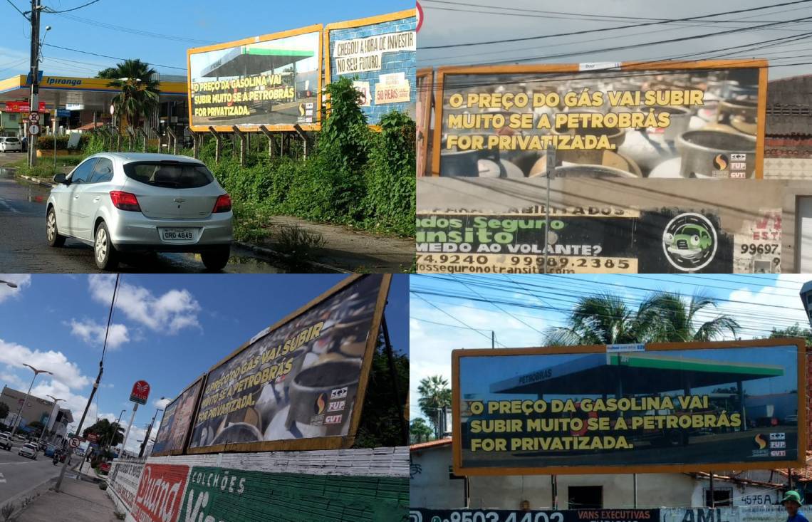 São vários outdoors denunciando abuso dos preços (Foto: Divulgação)