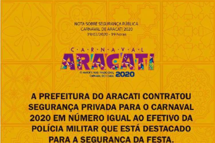 Aracati cancela as atrações para evitar novos casos de violência