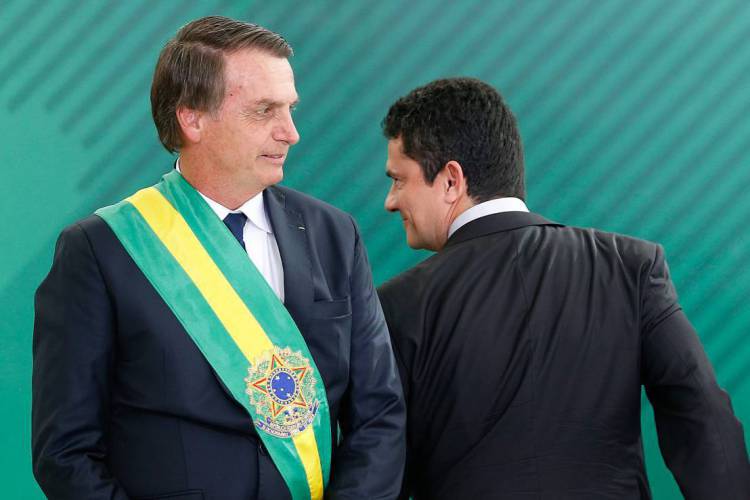 ￼Bolsonaro e Sergio Moro no dia da posse do presidente