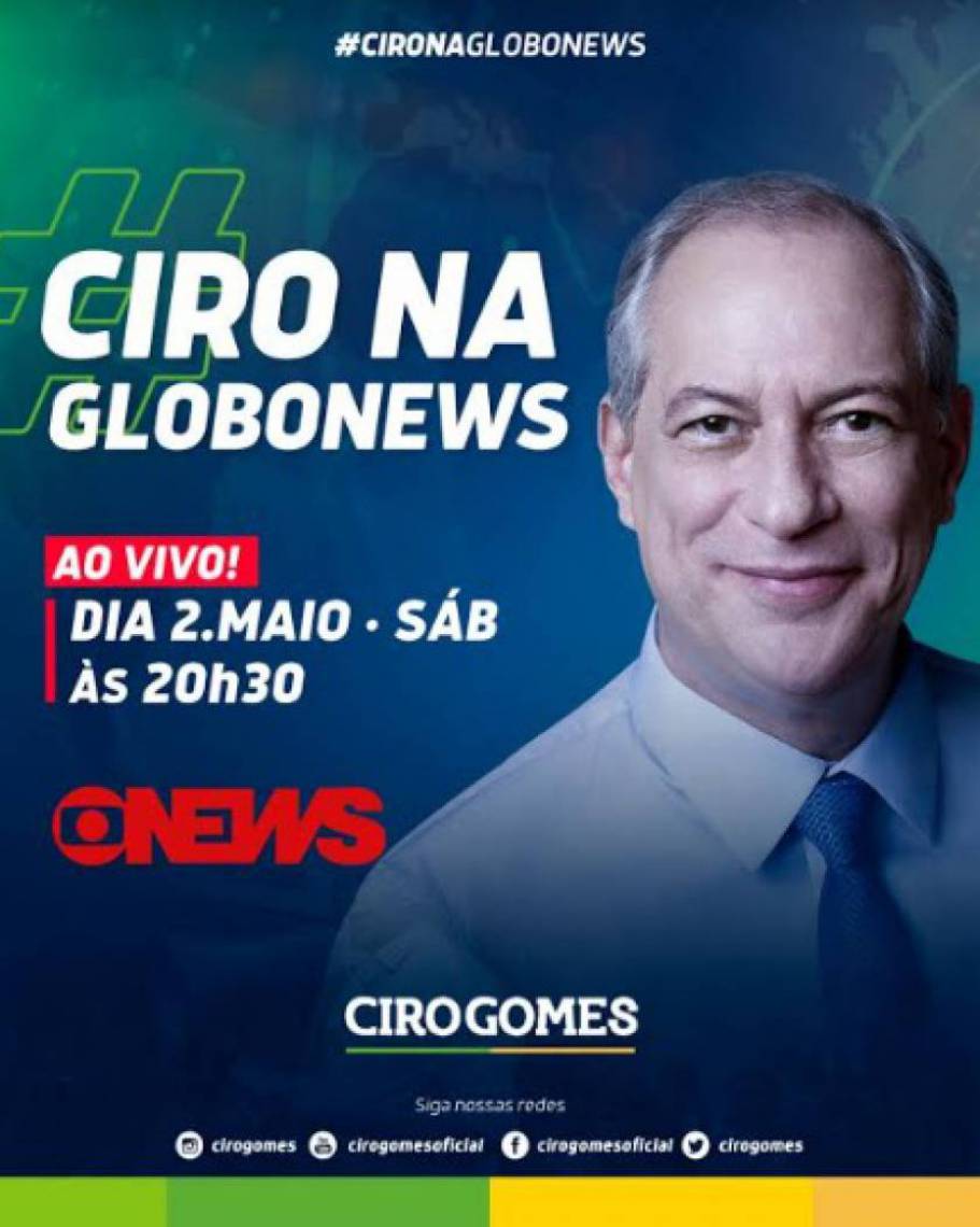 Ciro realiza live nesta noite sobre aux lio emergencial Eliomar