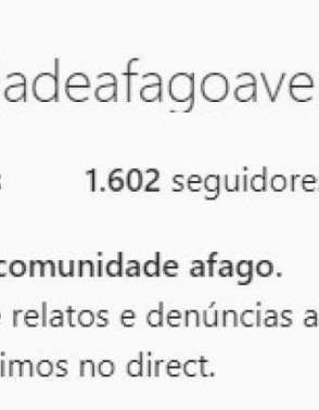 Perfil no Integram reúne denúncia contra a comunidade Afago