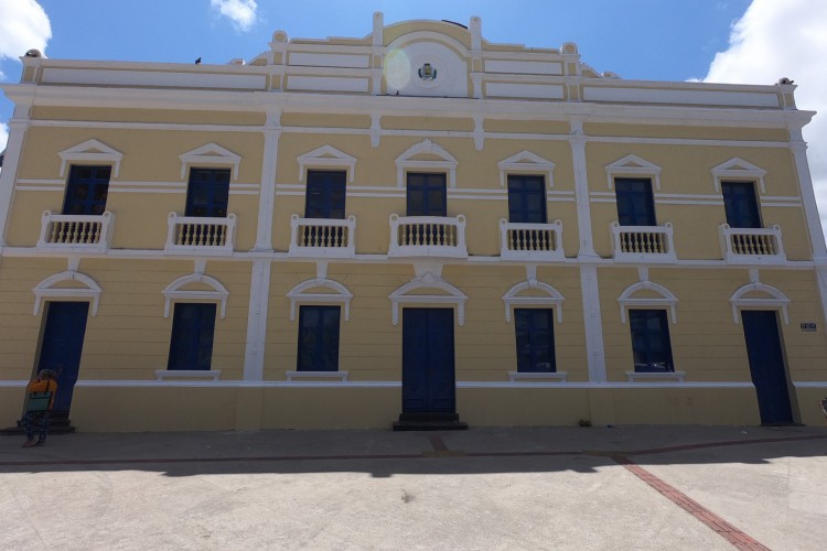 Fortleza em 23 de setembro de 2020. Fachada da sede da prefeitura, o paço municipal, no Centro