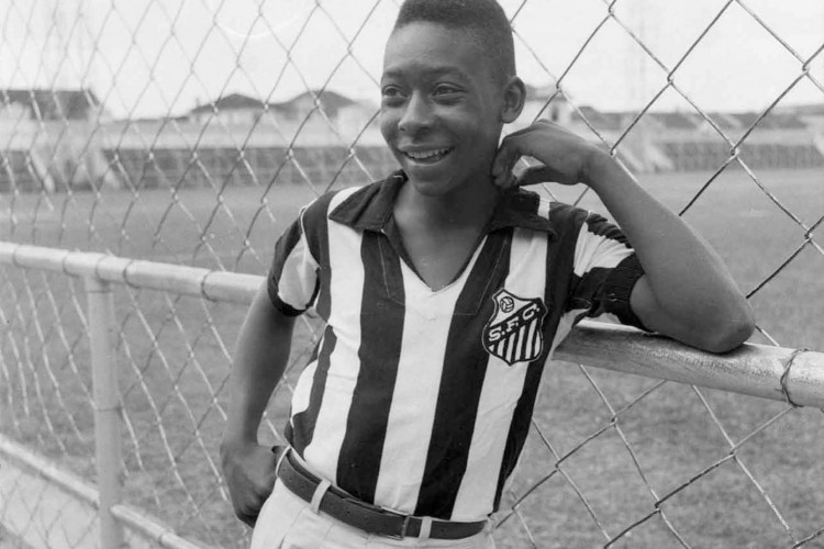 Foto de Pelé quando chegou ao Santos