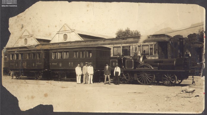 A locomotiva "Baroneza", a primeira do Brasil