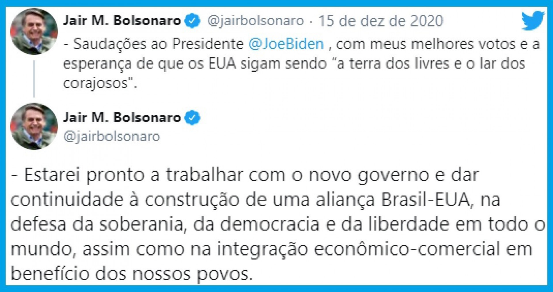 Bolsonaro reconhece Joe Biden como presidente eleito dos EUA |  eliomar-de-lima | OPOVO+