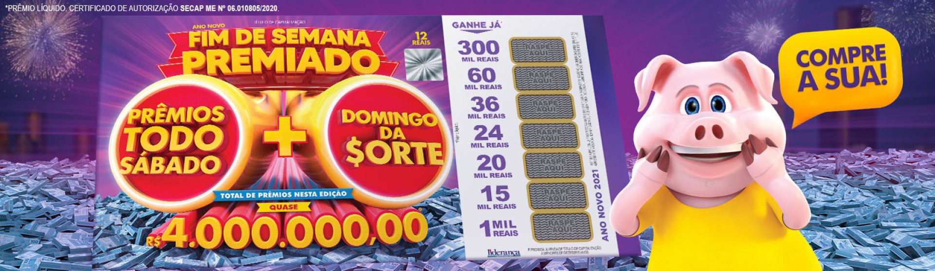 Resultado do primeiro sorteio da Tele Sena Ano Novo 2021 de hoje