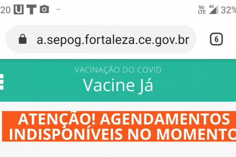 No início da noite deste domingo, 24, usuários receberam mensagens do aplicativo indicando indisponibilidade para agendamento