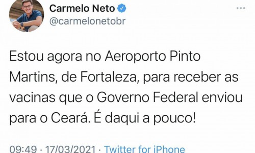 Vereador Carmelo Neto (Republicanos) sobre vacina CoronaVac