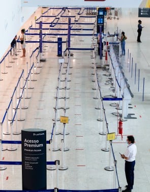 Chek-in do aeroporto Pinto Martins, em Fortaleza, em abril de 2021(Foto: Barbara Moira, em 15/4/2021)