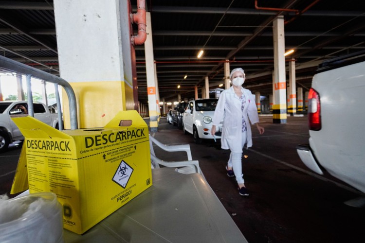 A Arena Castelão é um dos pontos de vacinação contra a Covid-19.