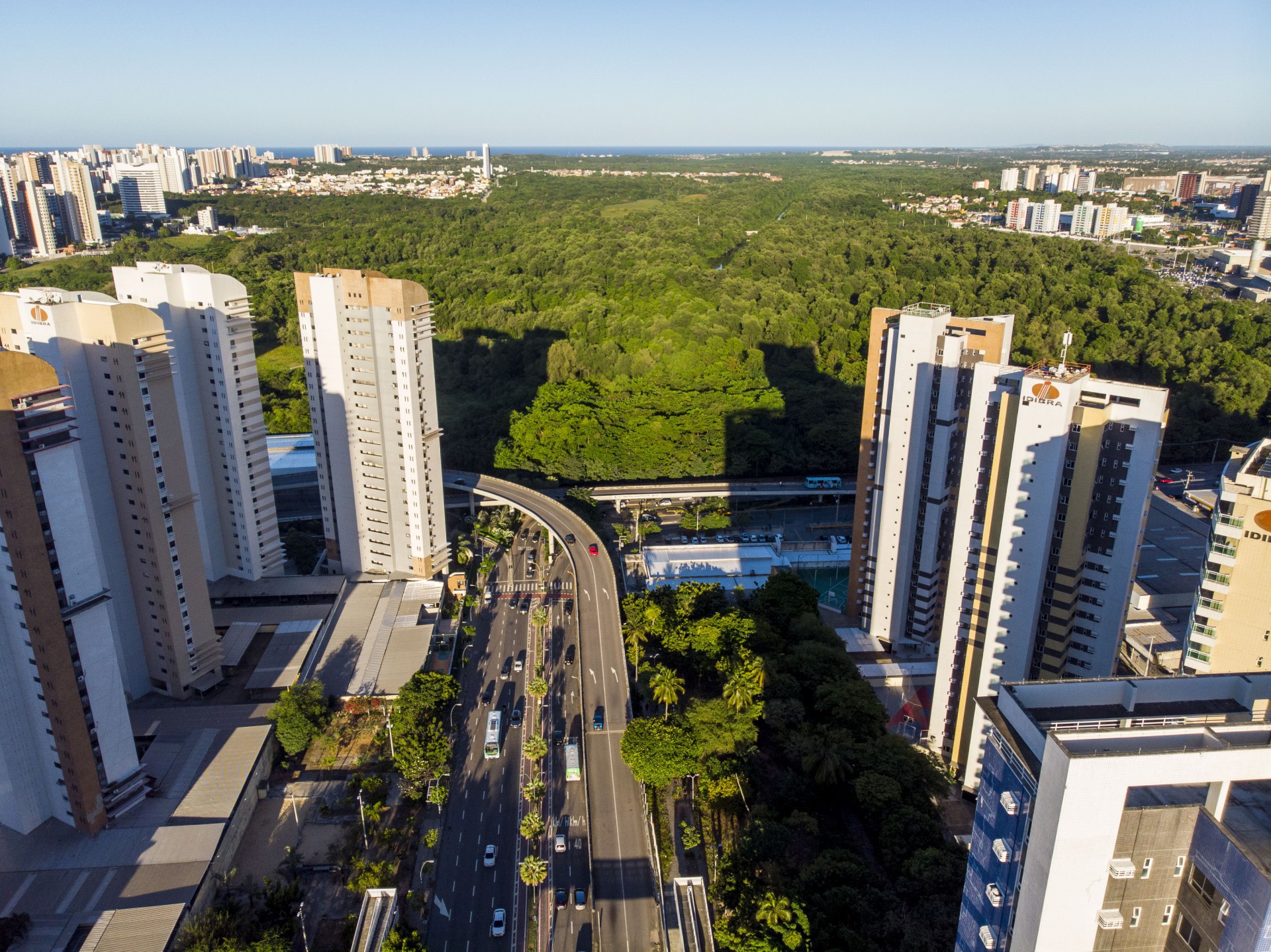 Imagem aérea do viaduto do cocó (Foto: FCO FONTENELE)