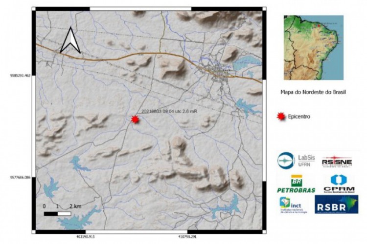 Tremor de terra de magnitude 2.6 mR atingiu o município de Irauçuba, no Ceará. Esse é o quinto evento que atinge o Estado em um mês