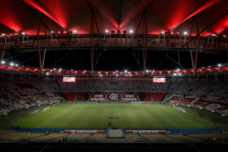 Estádio do Maracanã, no Rio de Janeiro, em jogo do Flamengo pela Copa Libertadores