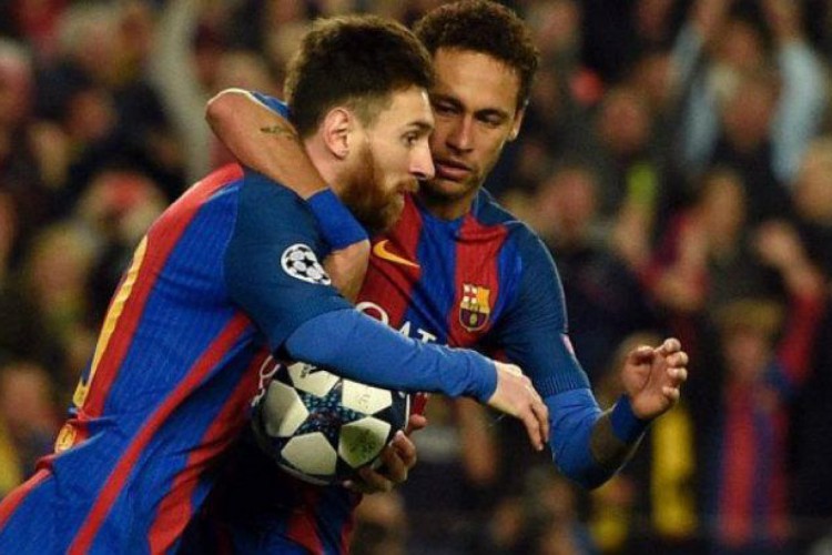 Neymar comemora a vinda de Messi ao PSG