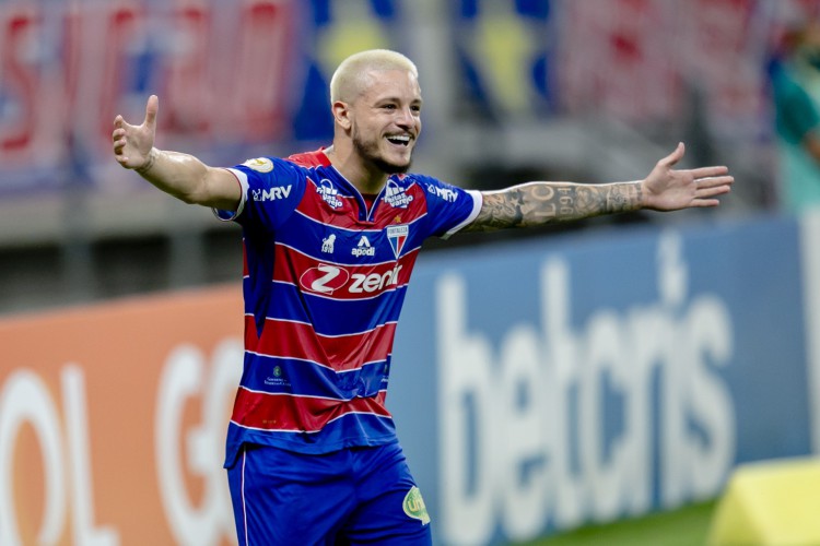 FORTALEZA, CE, BRASIL, 01-08.2021: Lucas Crispim. Fortaleza x Santos, na Arena Castelao pelo Campeonato Brasileiro. em epoca de COVID-19. (Foto:Aurelio Alves/ Jornal O POVO)