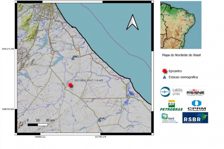 Ultimo evento registrado no Ceará foi no município de Maranguape. Nesta segunda, 16, tremor foi notificado em Beberibe, por volta das 10h41min