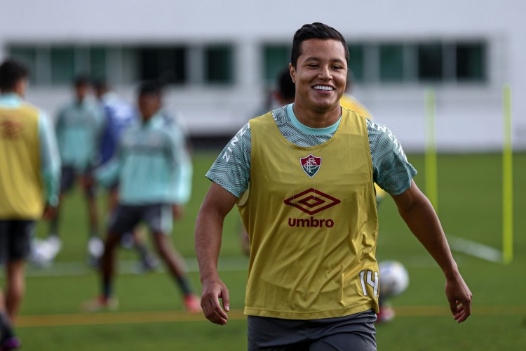 Lateral-esquerdo Marlon em treino do Fluminense no CT Carlos Castilho, no Rio de Janeiro