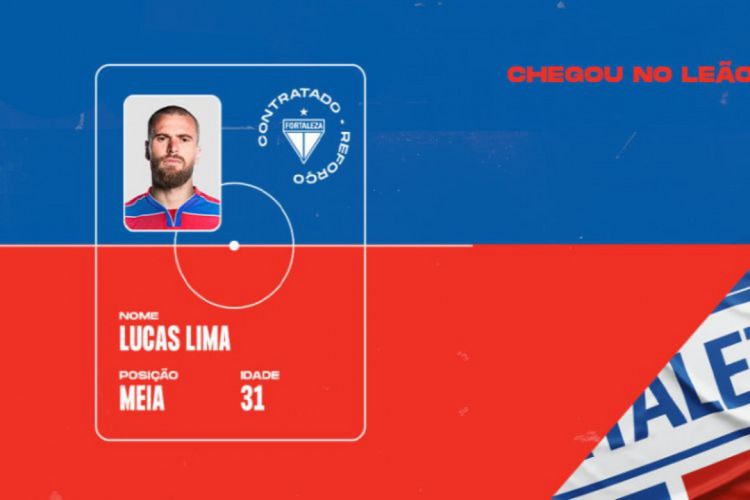 Lucas Lima foi anunciado como novo reforço do Fortaleza nesta quarta