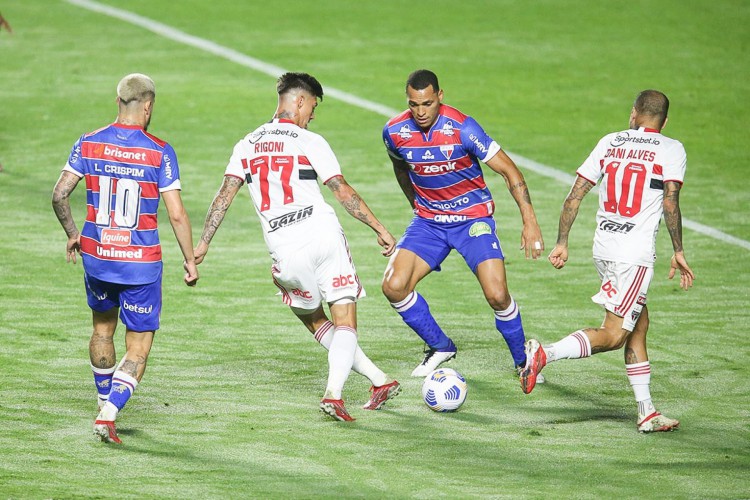 Sao Paulo em 25 de agosto de 2021, Lances do jogo entra Sao Paulo x Fortaleza pelas quartas de finais da copa do brasil. Em destaque Titi. (Foto Paulo Pinto/Saopaulofc.net)