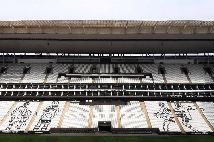 Imagem do mosaico que seria exibido no clássico Corinthians x Palmeiras deste sábado, 25