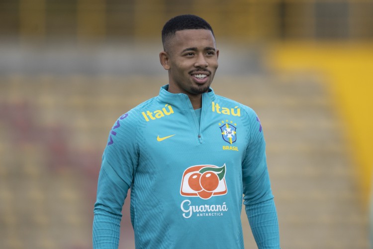 Atacante Gabriel Jesus em treino da seleção brasileira em Bogotá, na Colômbia