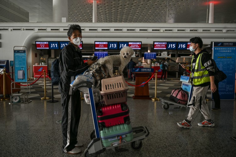 Aeroporto Internacional de Tianhe em Wuhan, província de Hubei, no centro da China, em 25 de outubro de 2021