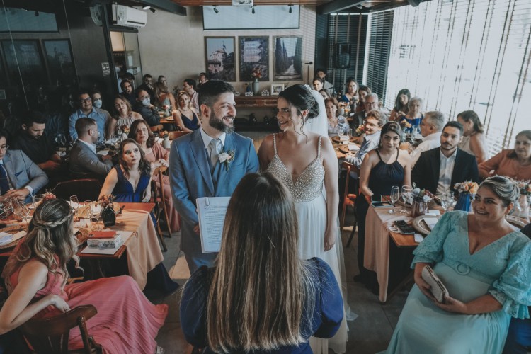 Casamento André e Dani. Mini Wedding realizado no restaurante La Pasta Giala no  bairro do Meireles 