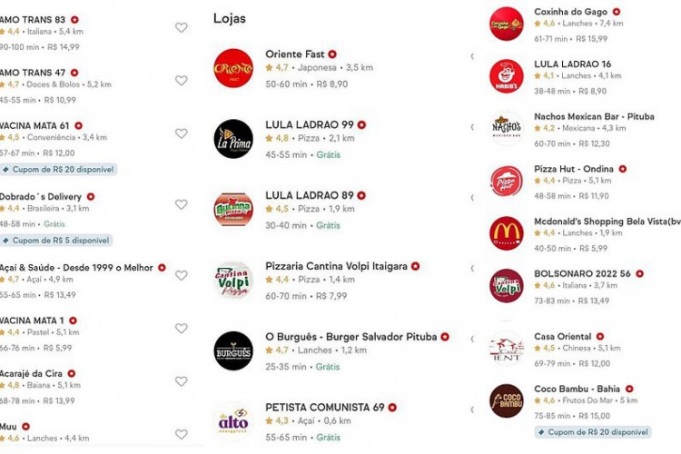 Nomes de restaurantes foram modificados em suposto ataque ao iFood