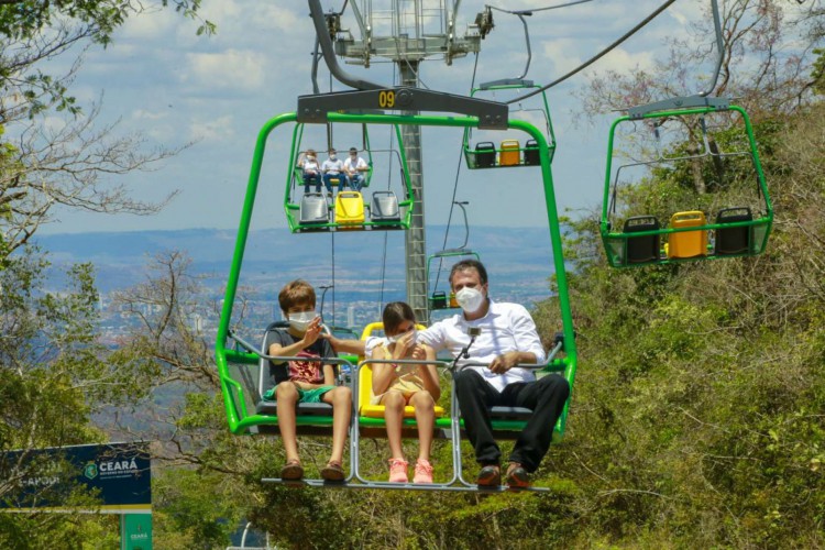 Teleférico de Caldas proporciona vista privilegiada da Chapada do Araripe, em Barbalha sendo a principal atração dos estudos para festival de inverno na região do Cariri, no Ceará