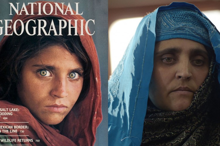 A afegã Sharbat Gula ficou famosa após foto estampar a revista National Geographic