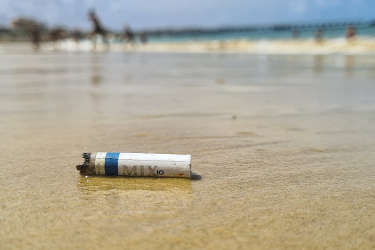  Meio Ambiente - Bitucas de cigarros poluem a Praia dos Crush