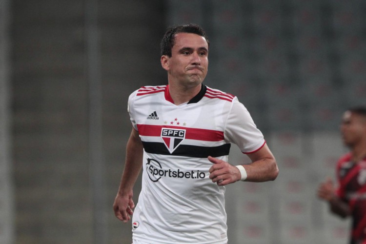 Atacante Pablo no jogo Athletico-PR x São Paulo, na Arena da Baixada, pela Série A