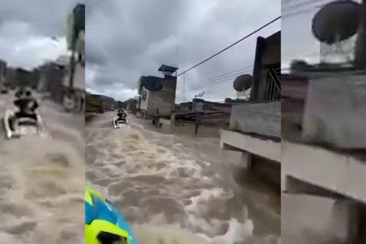 Chuvas da Bahia: vídeo mostra a cidade de Itabuna submersa pelas águas das chuvas
