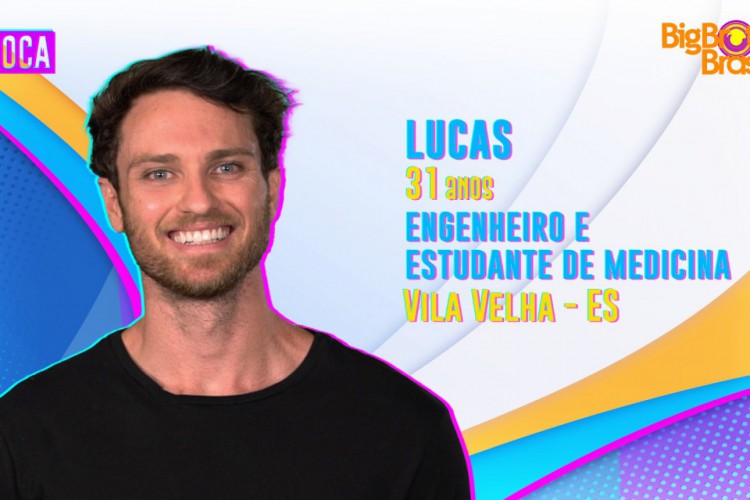 Lucas é o sexto participante confirmado no BBB 22. Ele é do grupo Pipoca