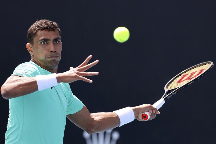 Thiago Monteiro, do Brasil, no torneio de tênis Aberto da Austrália em Melbourne, em 18 de janeiro de 2022.