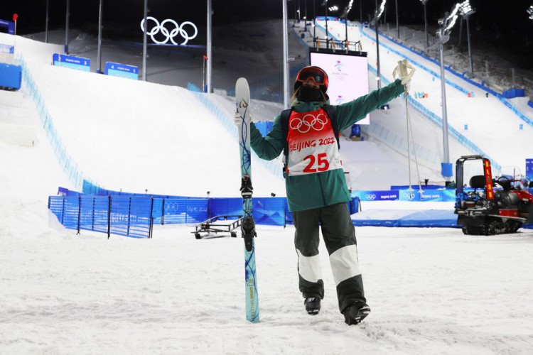 01.02.2022 - Jogos Olímpicos de Inverno Pequim 2022 – Esqui estilo livre Moguls. A atleta Sabrina Cass treina na pista oficial.