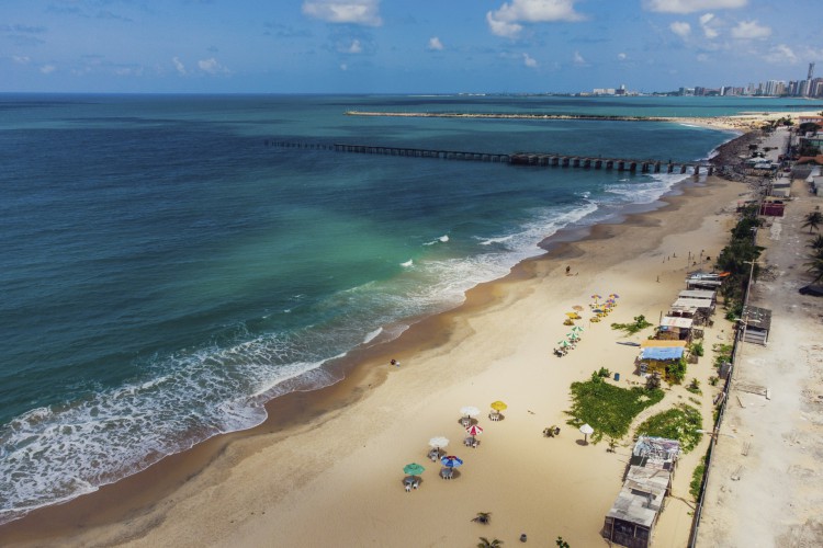 Fortaleza, Ce, BR - 10.02.22 Vista aérea da praia do Havaizinho no bairro Praia de Iracema  (Fco Fontenele/O POVO)