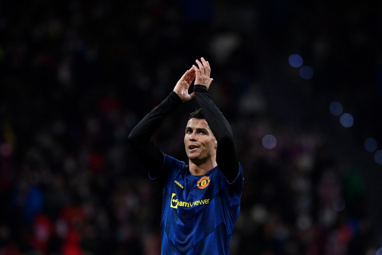 Cristiano Ronaldo durante o jogo entre Atlético de Madrid e Manchester United pela Liga dos Campeões