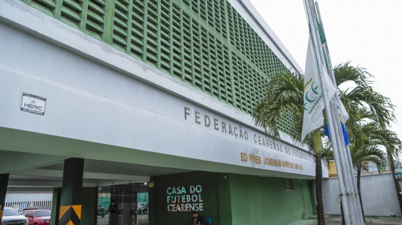 Pacajus, Ce, BR 11.03.22 Julgamento do time do Crato e futuro do Campeonato Cearense no Tribunal de Justiça Desportiva. Na foto, Fachada da Federação Cearence de Futebol(Fco Fontenele /O POVO)