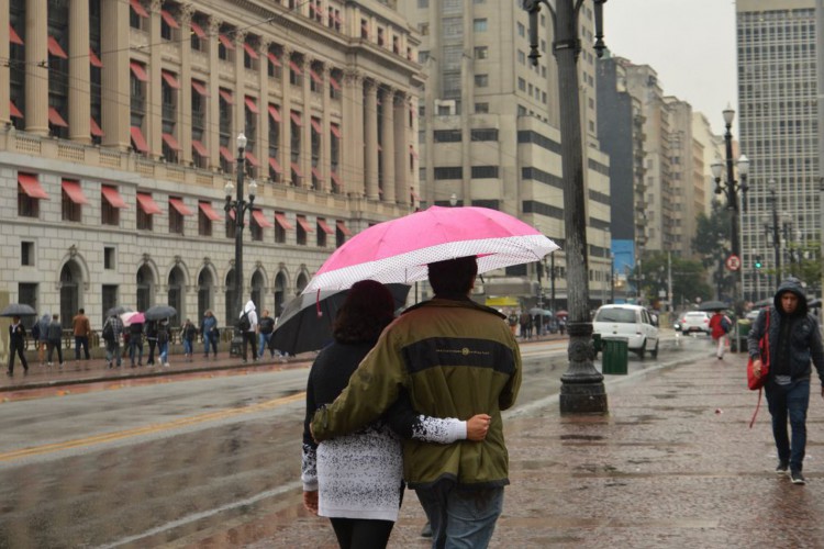 Chuva na região central de São Paulo.