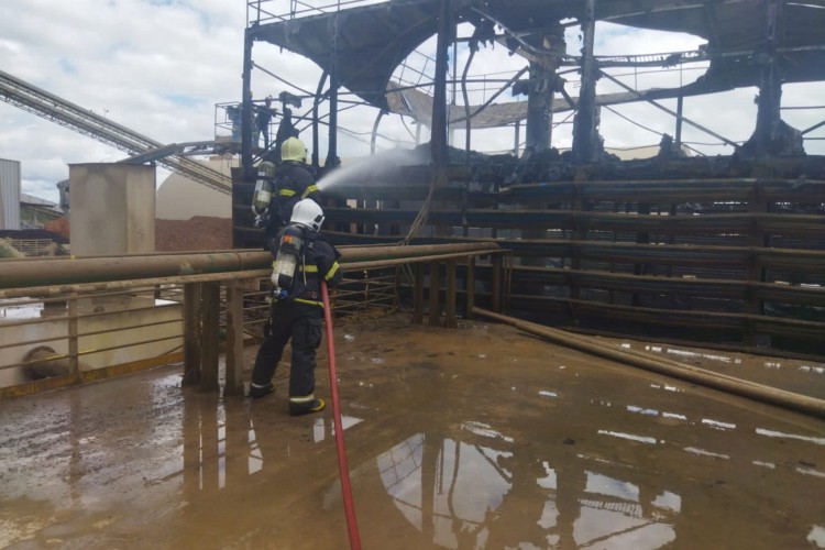 Equipe da 2ª Companhia de Bombeiros da cidade de Limoeiro do Norte foi acionada para controlar o incêndio