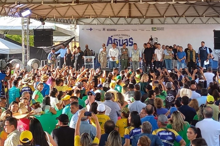 Bolsonaro em evento em Quixadá, em 23 de março de 2022