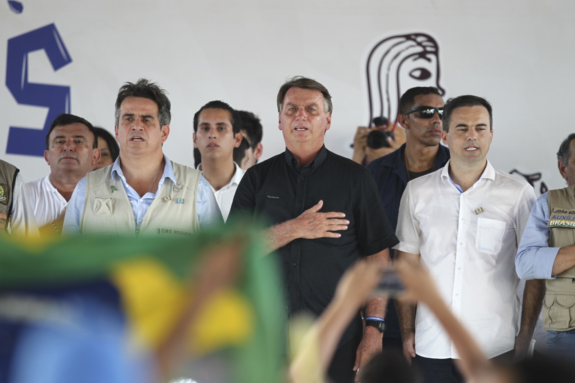 Presidente Jair Bolsonaro (PL), durante evento em Quixadá, Sertão Central do Ceará (Fabio Lima/O POVO) (Foto: Fabio Lima)