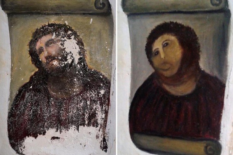 Obra de Jesus Cristo restaurada por idosa virou meme em 2012